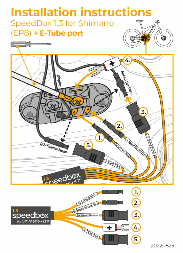 SpeedBox 1.3 para Shimano (EP8) - Variante: +E-Tube port, Paquete: Caja, Cantidad: 1 pzs