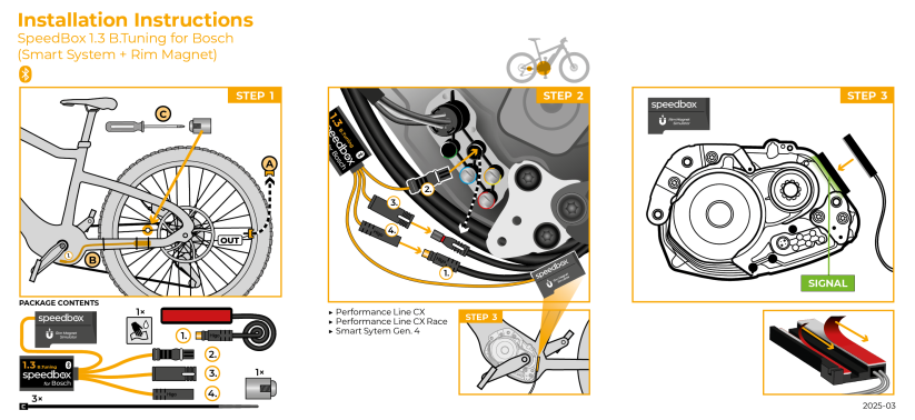 SpeedBox 1.3 B.Tuning for Bosch (Smart System Gen.4 + Rim Magnet) - Package: BAG, Qty: 20 pcs + 3 free