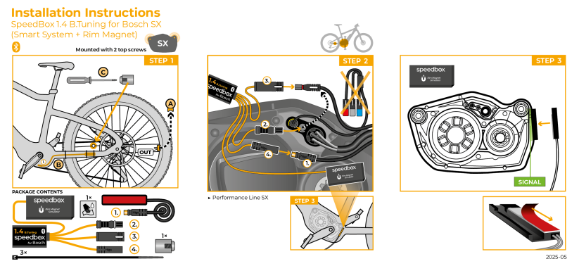 SpeedBox 1.4 B.Tuning for Bosch SX (Smart System + Rim Magnet) - Package: BAG, Qty: 20 pcs + 3 free