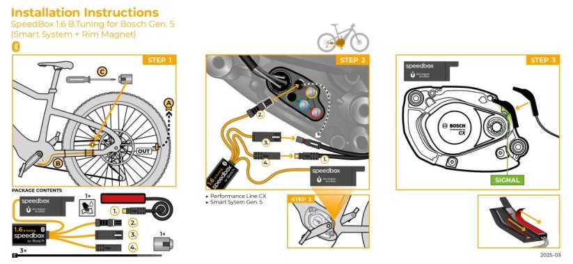 SpeedBox 1.6 B.Tuning für Bosch (Smart System Gen.5 + Rim Magnet) - Packung: Schachtel, Menge: 100 Stk + 16 Frei