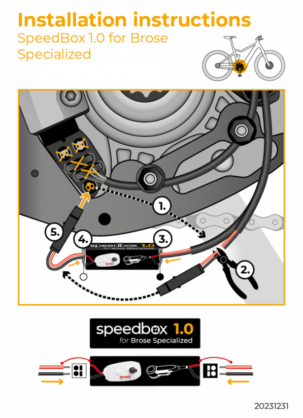 SpeedBox 1.0 für Brose Specialized - Option: + Stecker, Packung: Plastikbeutel, Menge: 1 Stk