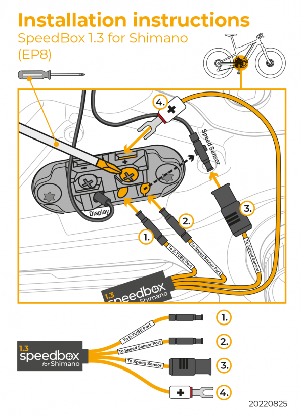 SpeedBox 1.3 pour Shimano (EP8) - Option: +E-Tube port, Emballage: Boîte, Qté: 1 pcs