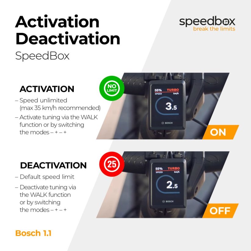 SpeedBox tuning chip for e-bikes with Bosch mid motor and Smart